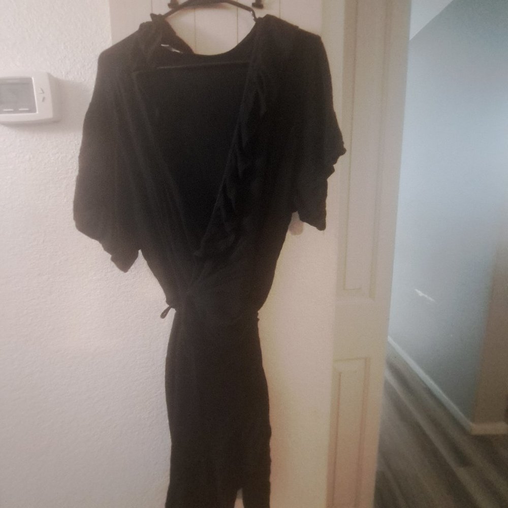 Avenue Plus size Ruffle wrap dress